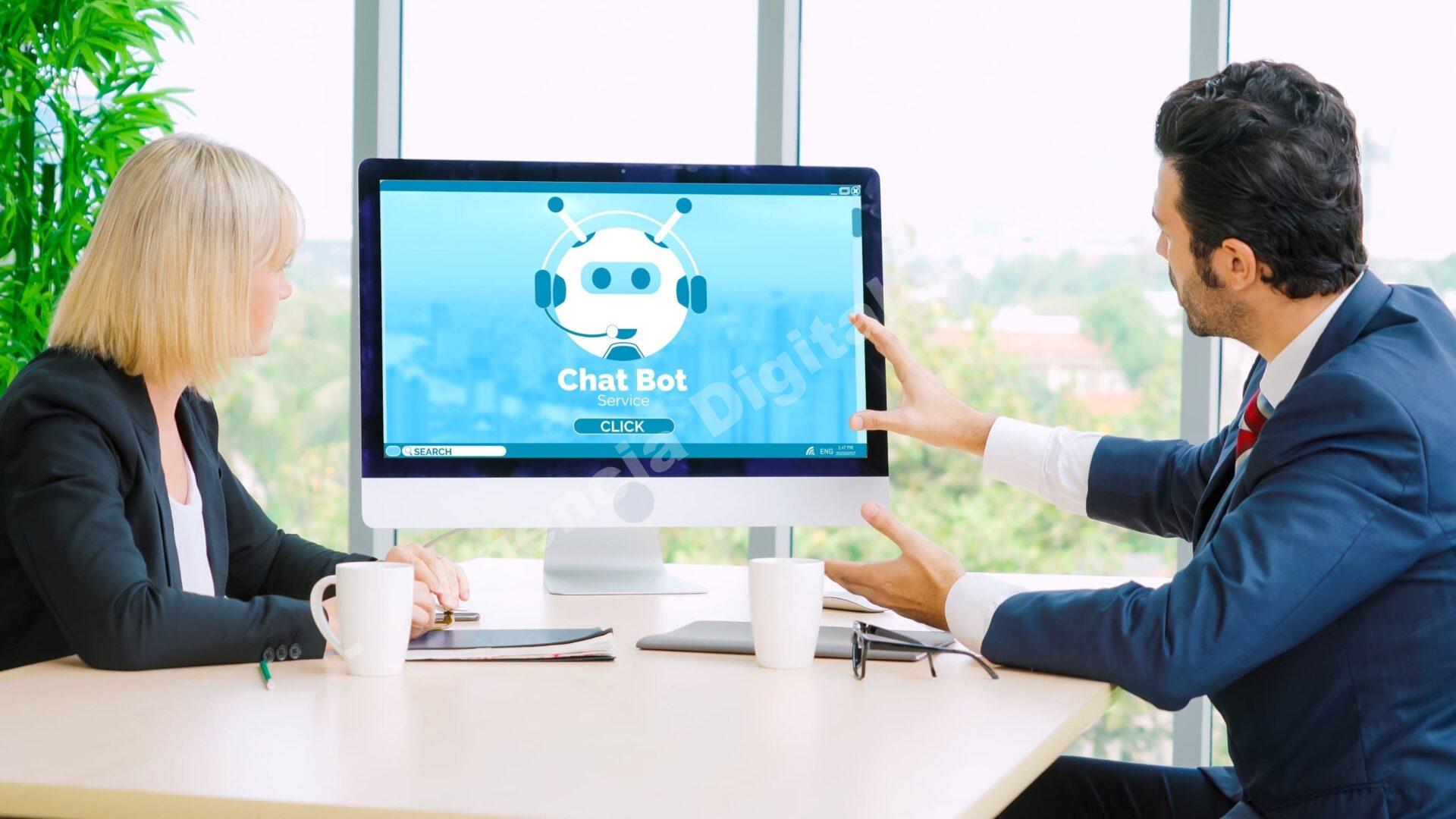 chatbots online tecnología de asistencia virtual interactuando