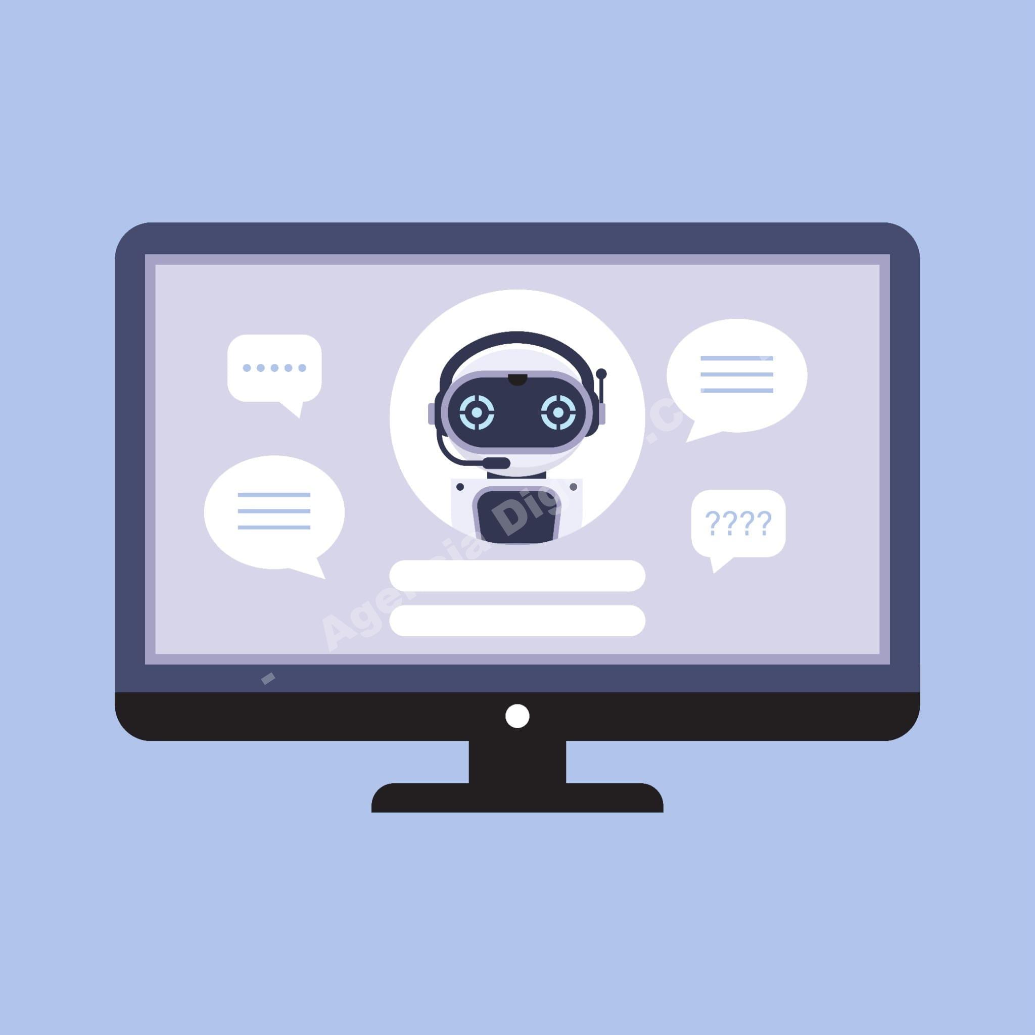 Inteligencia artificial-Chatbot interactuando en interfaz digital