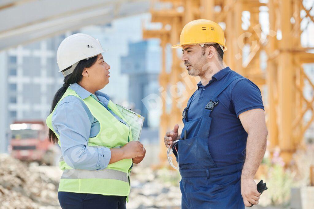 Equipo de construcción celebrando un proyecto exitoso